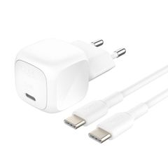 Belkin Caricatore USB-C compatto BoostCharge 20W con cavo USB-C a USB-C - 1 metro - Bianco