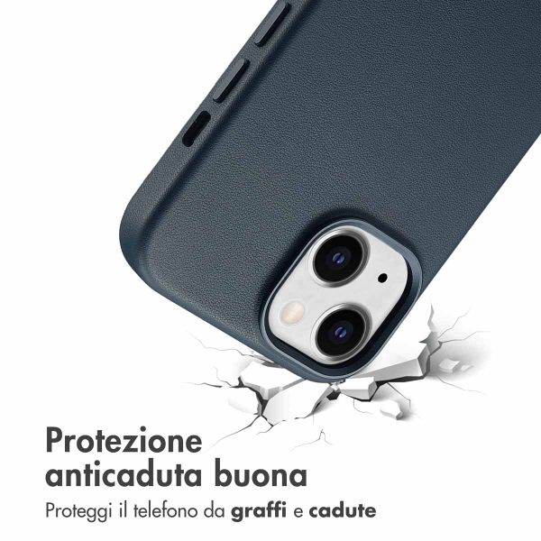 Accezz Cover in Pelle con MagSafe Apple iPhone 15 - Nightfall Blue