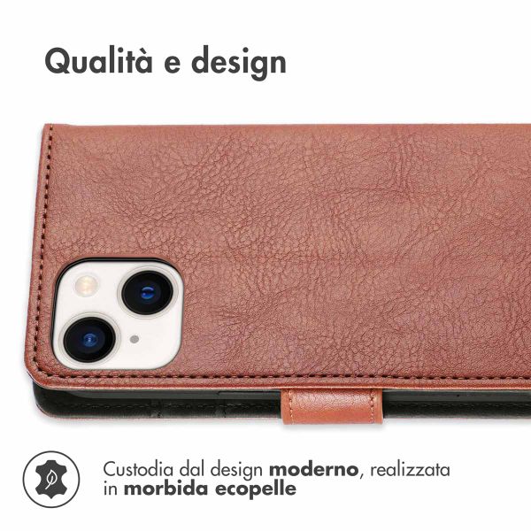 imoshion Cover a libro di Lusso Apple iPhone 14 / 13 - Marrone