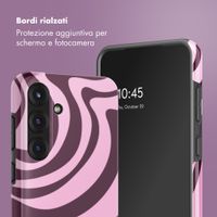 Selencia Cover posteriore Vivid con MagSafe Samsung Galaxy S25 - Wavy Swirl Pink Plum