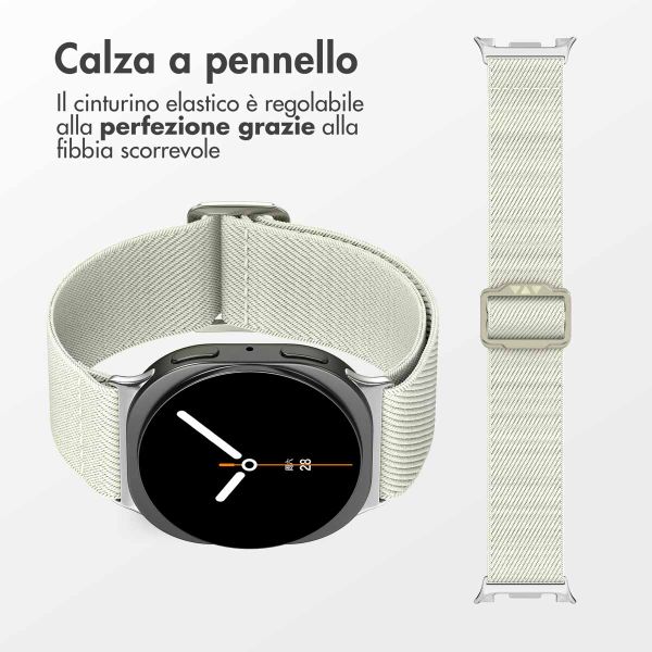 imoshion Cinturino in nylon elastico Samsung Galaxy Watch 8 (40/44mm) / Classic (46mm) - Beige