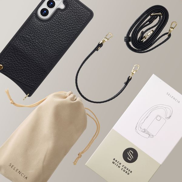 Selencia Cover per telefono Nova con cordino e portacarte Samsung Galaxy S26 Plus - Nero