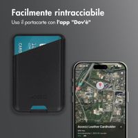Accezz Portacarte in pelle magnetico - Compatibile con Apple Find My - Onyx Black