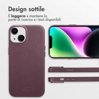 Accezz Cover in Pelle con MagSafe Apple iPhone 14 - Heath Purple