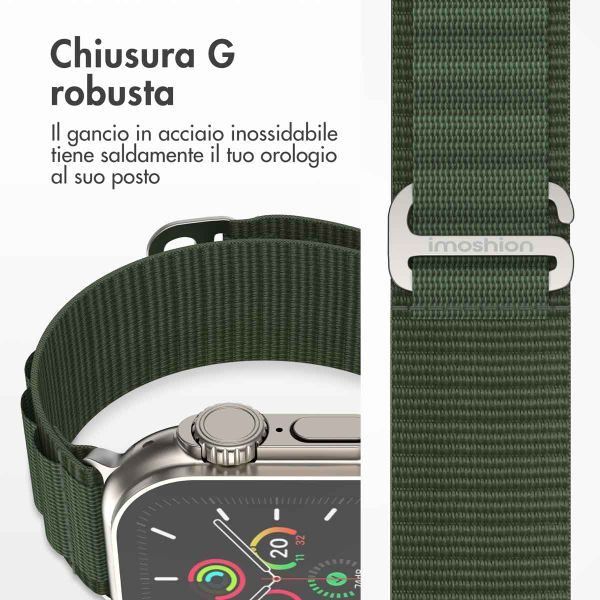 imoshion Cinturino in nylon Alpine Apple Watch | 44/45/46/49 mm - Verde