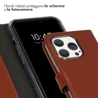 Selencia Cover a libro in vera pelle Apple iPhone 15 Pro - Marrone chiaro