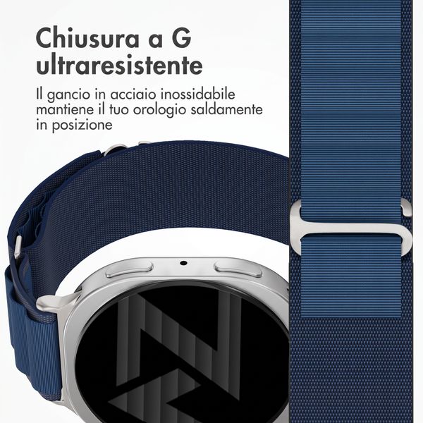 Accezz Cinturino in nylon Alpine Samsung Galaxy Watch 9 (40/44mm) / Watch 8 (40/44mm) / Classic (46mm) - Dark Blue