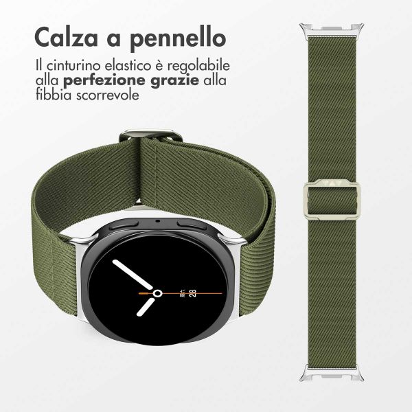 imoshion Cinturino in nylon elastico Samsung Galaxy Watch 8 (40/44mm) / Classic (46mm) - Verde
