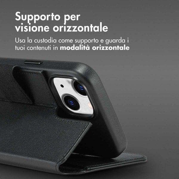 Accezz Cover in pelle 2 in 1 con MagSafe Apple iPhone 15 - Onyx Black