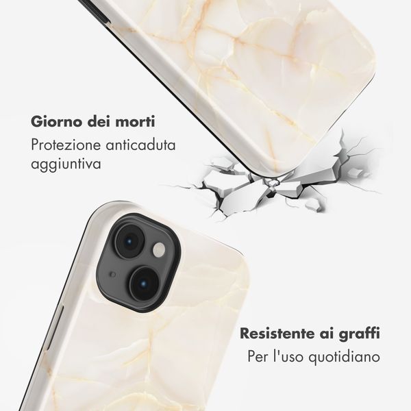 Selencia Cover Posteriore Vivid Apple iPhone 14 - Golden Beige Marble