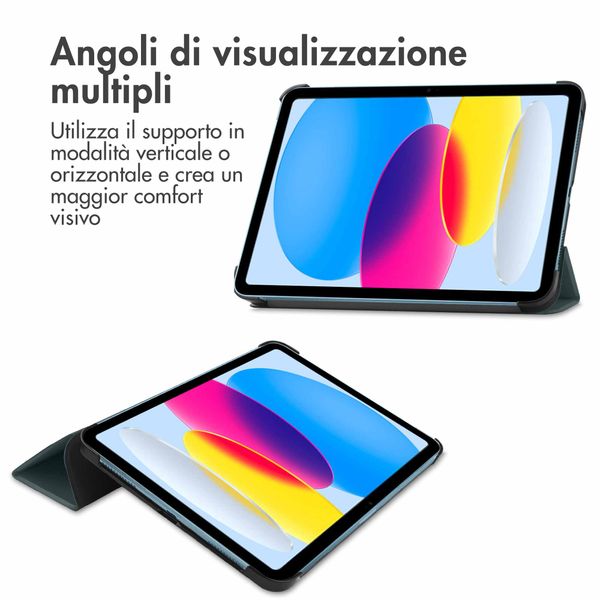 imoshion Cover a libro Trifold Apple iPad 11 (2025) 11 pollici A16 / iPad 10 (2022) 10.9 pollici - Verde scuro