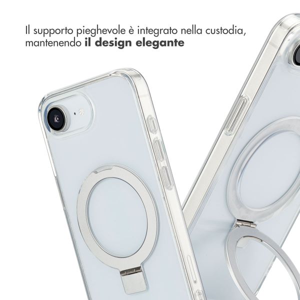 Accezz Cover con anello e supporto con MagSafe Apple iPhone 17e / 16e - Trasparente