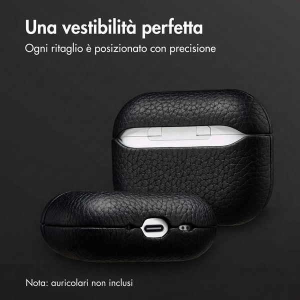 Accezz Cover in vera pelle  Apple Airpods Pro 3 - Nero