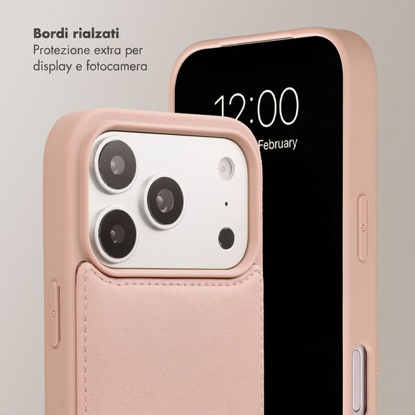 Selencia Cover per telefono Nova con cordino e portacarte Apple iPhone 17 Pro - Dusty Rose