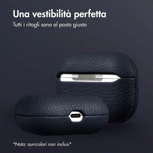 Accezz Cover in vera pelle  Apple Airpods Pro - Blu scuro