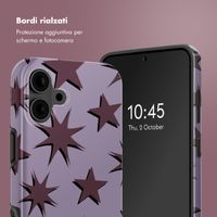 Selencia Cover posteriore Vivid con MagSafe Apple iPhone 16 - Stars Plum Lilac