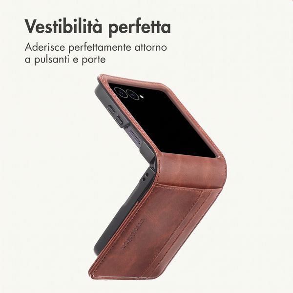 imoshion Cover a libro di Lusso Samsung Galaxy Z Flip 8 - Marrone scuro