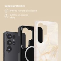 Selencia Cover posteriore Vivid con MagSafe Samsung Galaxy S26 Ultra - Golden Beige Marble