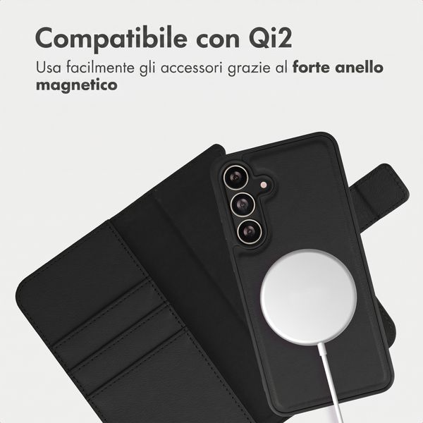 imoshion Cover a libro di lusso 2-in-1 rimovibile Samsung Galaxy S25 FE - Nero