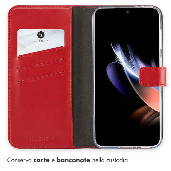 Selencia Cover a libro in vera pelle Samsung Galaxy A36 / A56 - Rosso