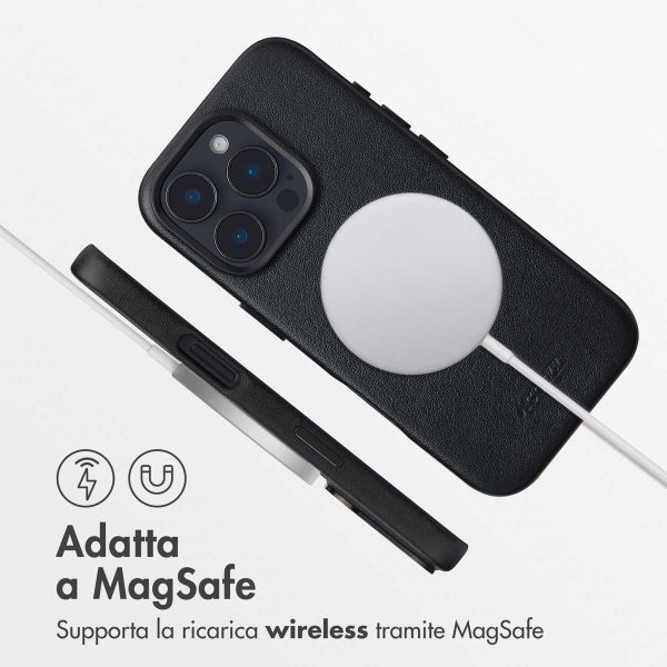 Accezz Cover in Pelle con MagSafe Apple iPhone 16 Pro - Onyx Black