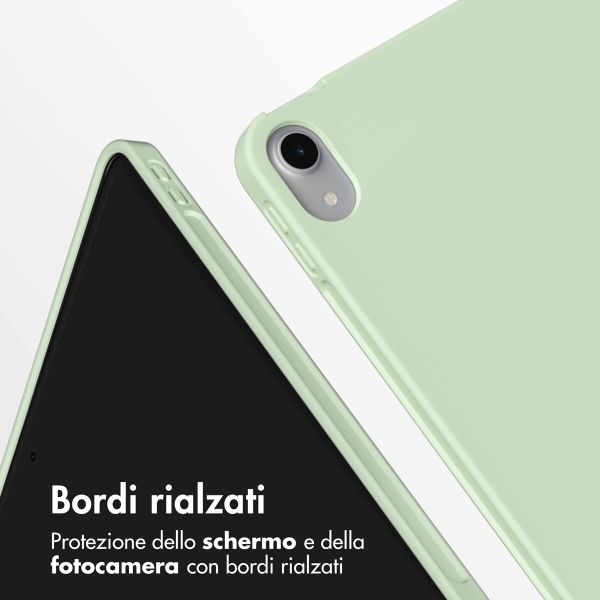 Accezz Cover a libro in silicone Smart Apple iPad Air 11 pollici (2026) M4 / (2025) M3 / (2024) M2 / Air 5 (2022) / Air 4 (2020) - Verde chiaro