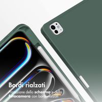 Accezz Cover a libro in silicone Smart Apple iPad Pro 13 (2025) M5 / (2024) M4 - Verde scuro