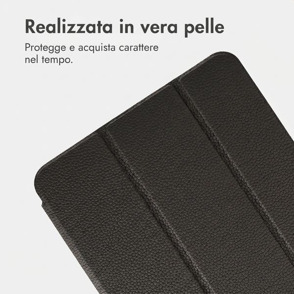 Accezz Cover a libro trifold in pelle Apple iPad 11 (2025) 11 pollici A16 / iPad 10 (2022) 10.9 pollici - Nero