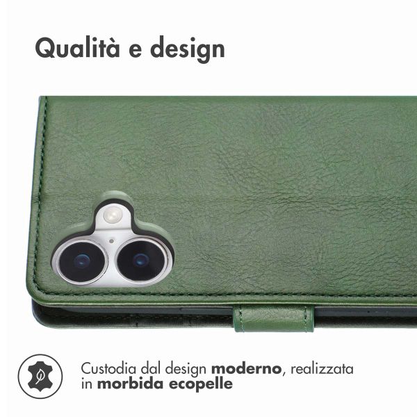 imoshion Cover a libro di Lusso Apple iPhone 16 - Verde