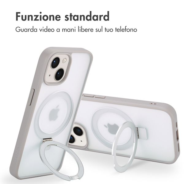 Accezz Cover con anello e supporto con MagSafe Apple iPhone 15 - Grigio