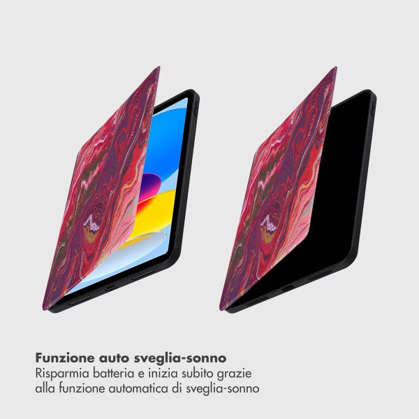 Selencia Cover per tablet Vivid Apple iPad 11 (2025) 11 pollici A16 / iPad 10 (2022) 10.9 pollici - Marble Plum