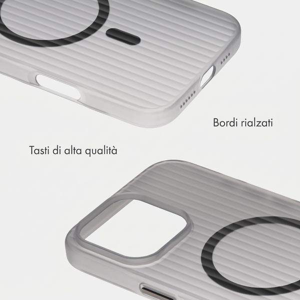 Accezz Cover Lite con MagSafe | Fluted | Apple iPhone 16 Pro Max - Grigio