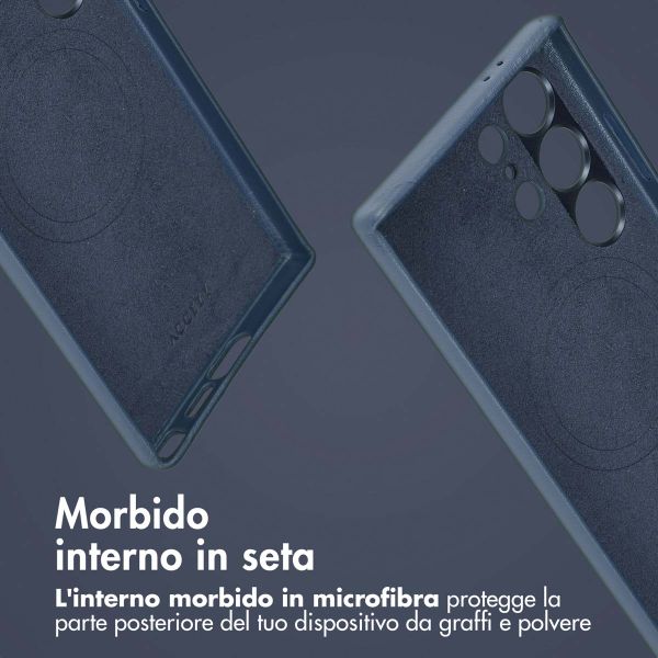 Accezz Cover in pelle 2 in 1 con MagSafe Samsung Galaxy S24 Ultra - Nightfall Blue