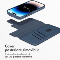 Accezz Cover in pelle 2 in 1 con MagSafe Apple iPhone 14 Pro - Nightfall Blue