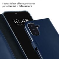 Selencia Cover a libro in vera pelle Samsung Galaxy A37 (5G) - Blu scuro