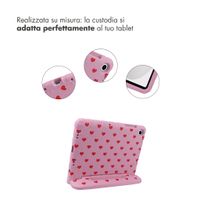 imoshion Cover Posteriore Kidsproof Design con maniglia Samsung Galaxy Tab A11 Plus / A9 Plus - Cuori rossi