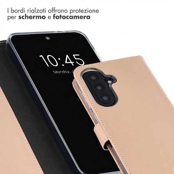 Selencia Cover a libro in vera pelle Samsung Galaxy A57 (5G) - Rosa chiaro