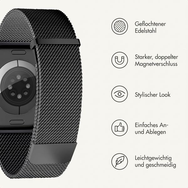 imoshion Milanees magnetisch bandje Apple Watch | 44/45/46/49 mm - Zwart