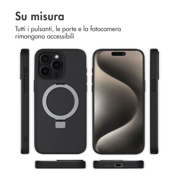 Accezz Cover con anello e supporto con MagSafe Apple iPhone 15 Pro Max - Nero