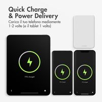 Accezz Powerbank da 10.000 mAh con cavi integrati – Quick Charge e Power Delivery – Bianco
