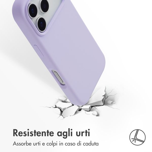 Accezz Cover in silicone liquido con MagSafe Apple iPhone 17 Pro - Lavender Gray