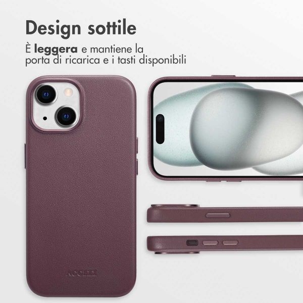 Accezz Cover in Pelle con MagSafe Apple iPhone 15 - Heath Purple