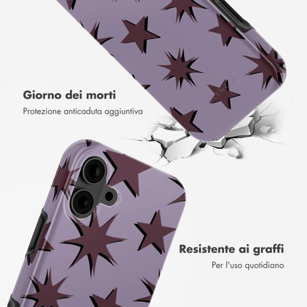 Selencia Cover posteriore Vivid con MagSafe Apple iPhone 16 - Stars Plum Lilac