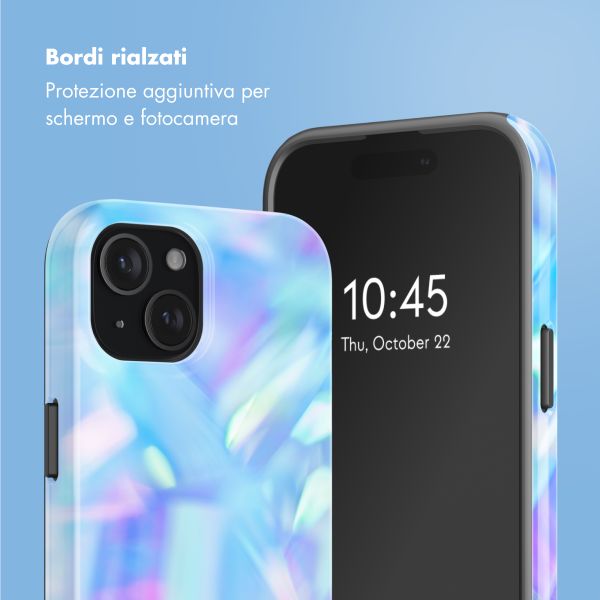 Selencia Cover posteriore Vivid con MagSafe Apple iPhone 15 - Holographic Blue Dream