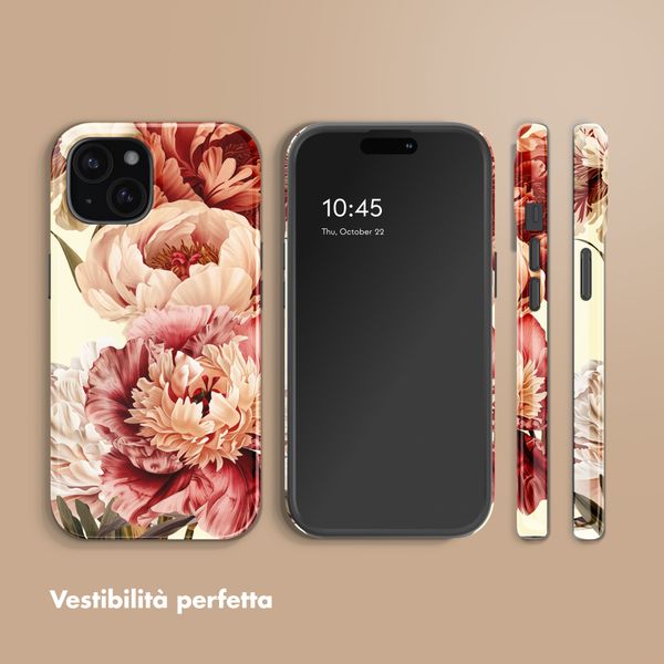 Selencia Cover posteriore Vivid con MagSafe Apple iPhone 15 - Vintage Peony