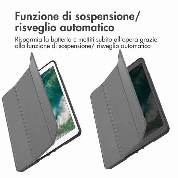 imoshion Cover a libro Trifold Apple iPad 6 (2018) 9.7 pollici / iPad 5 (2017) 9.7 pollici / Air 2 (2014)/Air 1 (2013) - Grigio