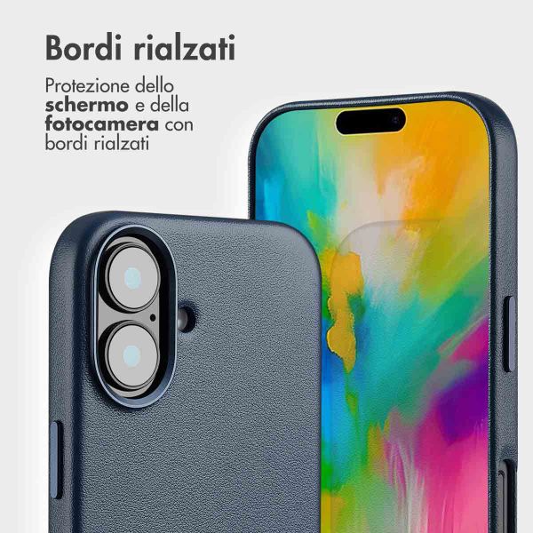 Accezz Cover in pelle 2 in 1 con MagSafe Apple iPhone 16 - Nightfall Blue