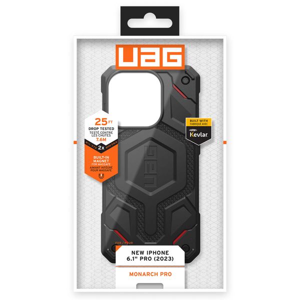 UAG Cover Posteriore Monarch Pro Apple iPhone 15 Pro - Kevlar Black