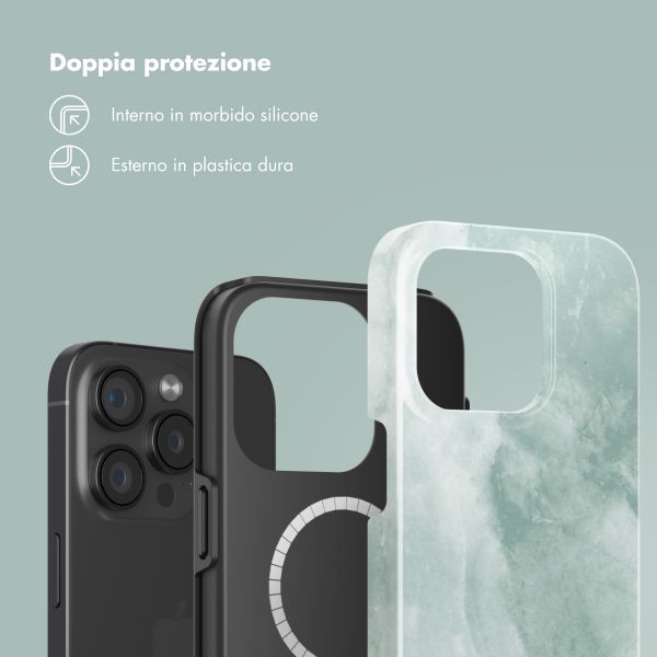 Selencia Cover posteriore Vivid con MagSafe Apple iPhone 15 Pro - Marble Grayed Jade