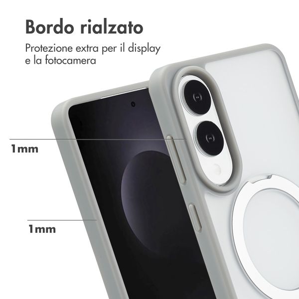 Accezz Cover con anello e supporto con MagSafe Samsung Galaxy S25 Edge - Grigio
